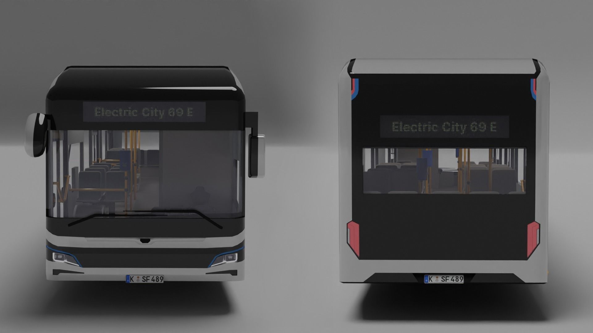 European electric City Bus - License free 3D model_3