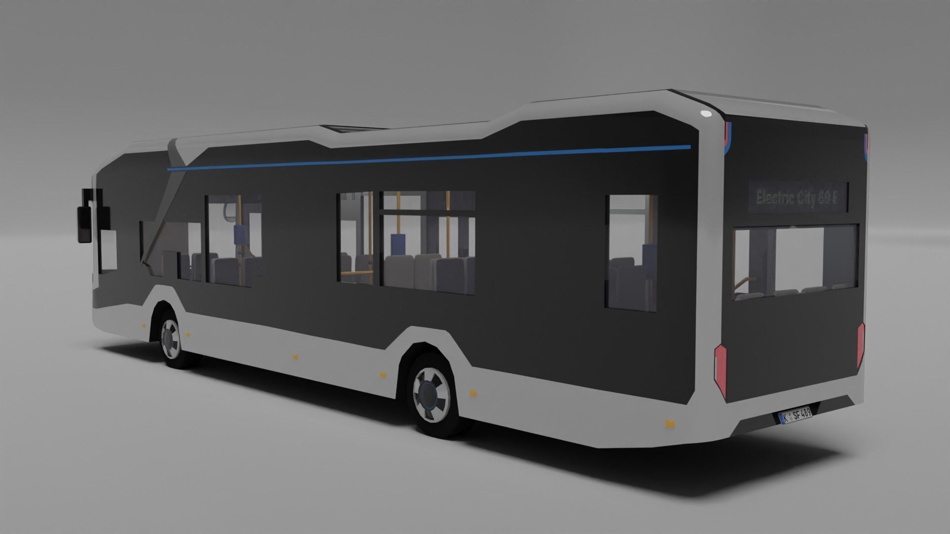 European electric City Bus - License free 3D model_2