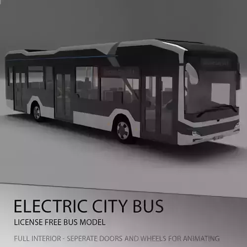 European electric City Bus - License free 3D model European electric City Bus - License free 3D model
