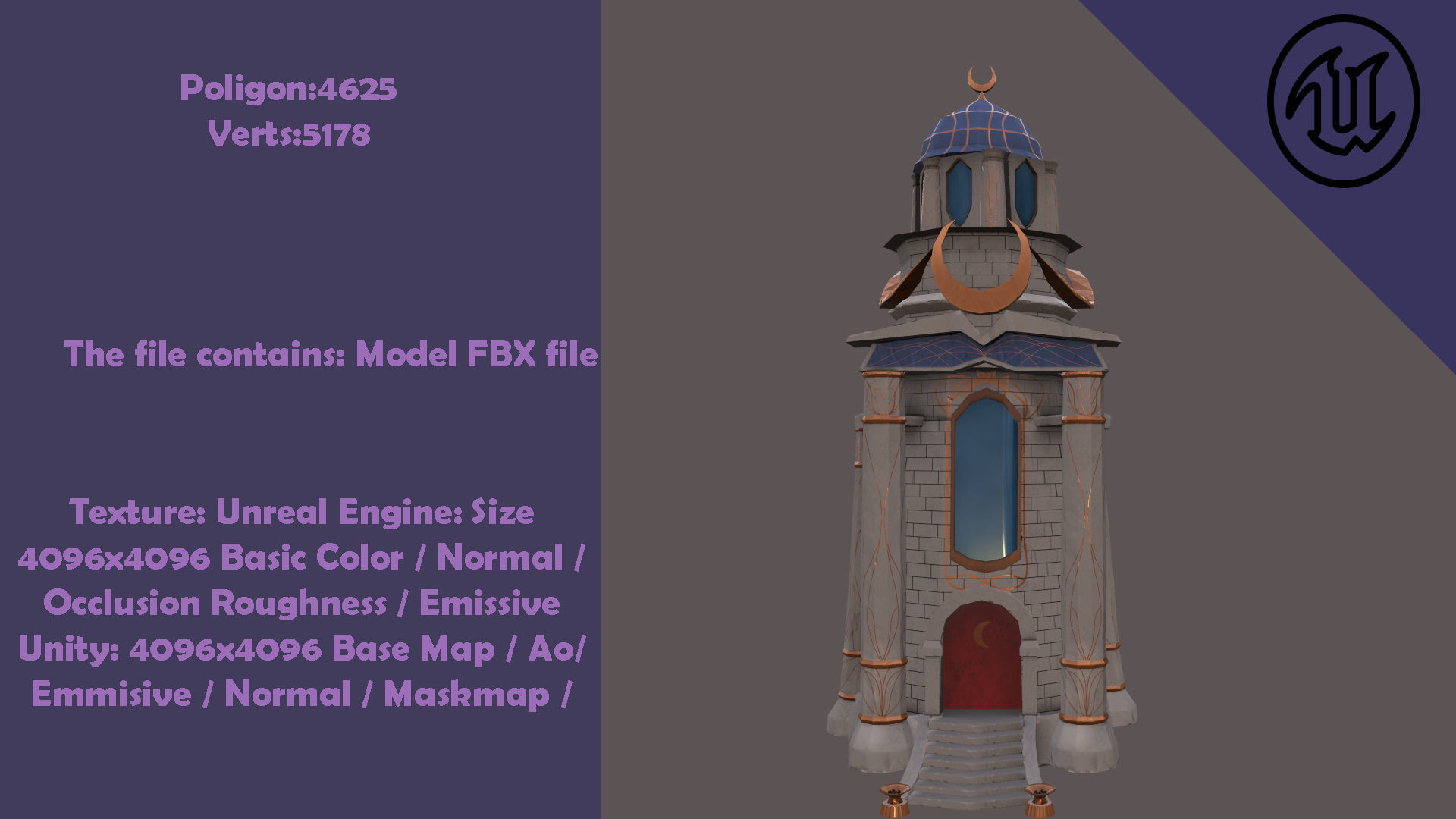 Fantastic 3d Model Town Packed  Low-poly 3D model_6