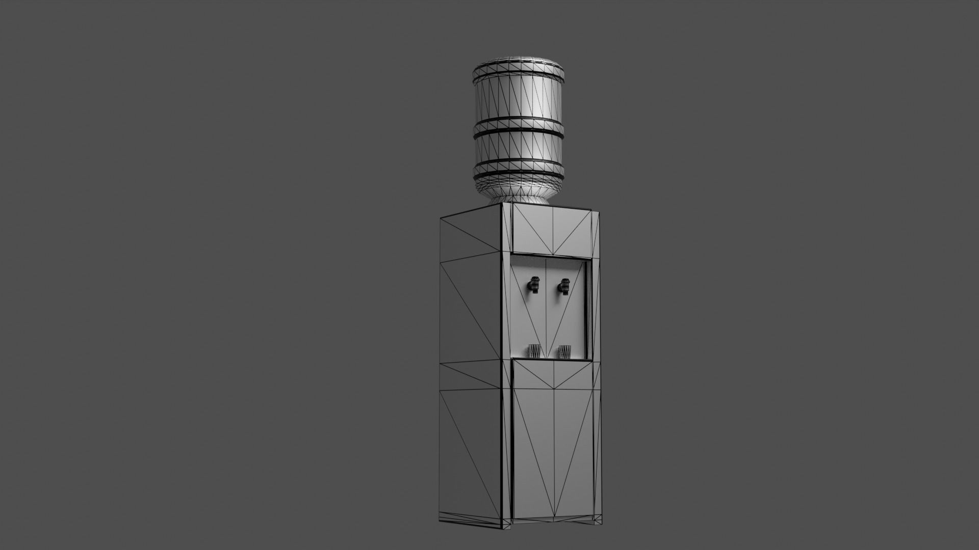 Water Cooler Low-poly 3D model_3