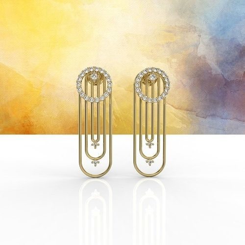 Links with Diamonds Earring 3D print model