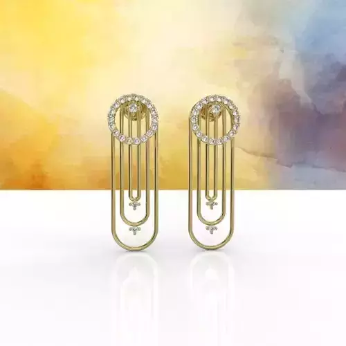 Links with Diamonds Earring 3D print model