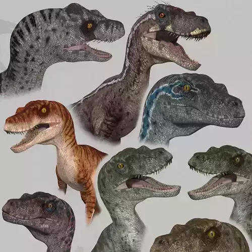 Extreme Raptor Collection - 8K - Animated 3D model