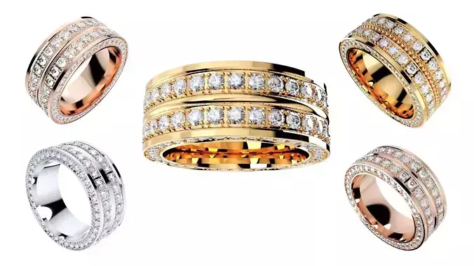 PSJM001V12V-Wedding Ring For Men And Women 9 mm Wide Design