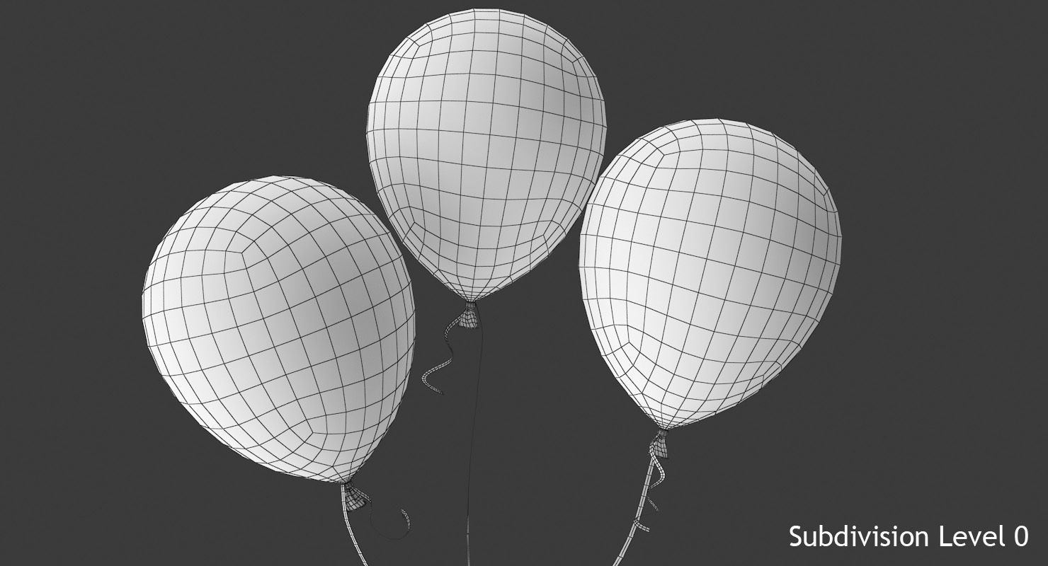 Colorful Balloons Low-poly 3D model_11