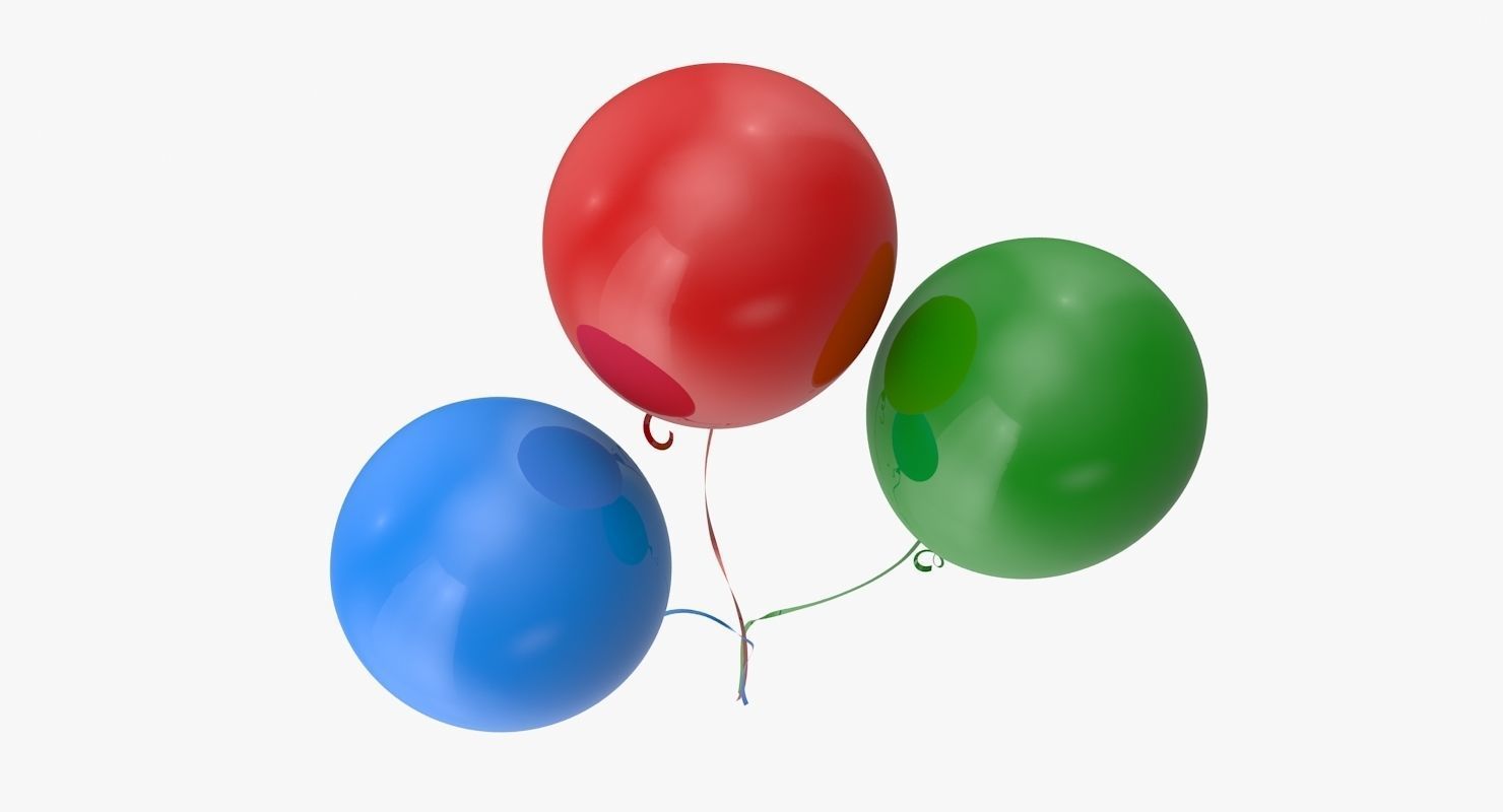 Colorful Balloons Low-poly 3D model_6