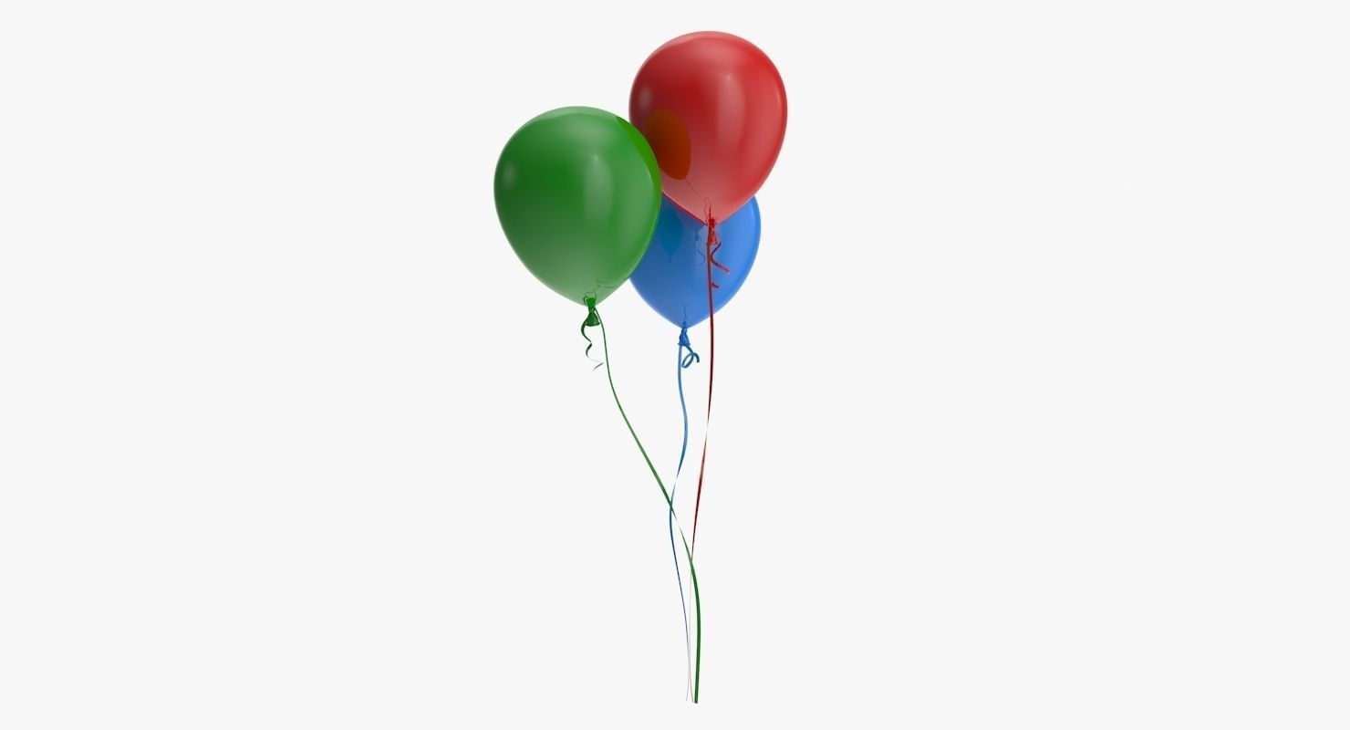 Colorful Balloons Low-poly 3D model_5