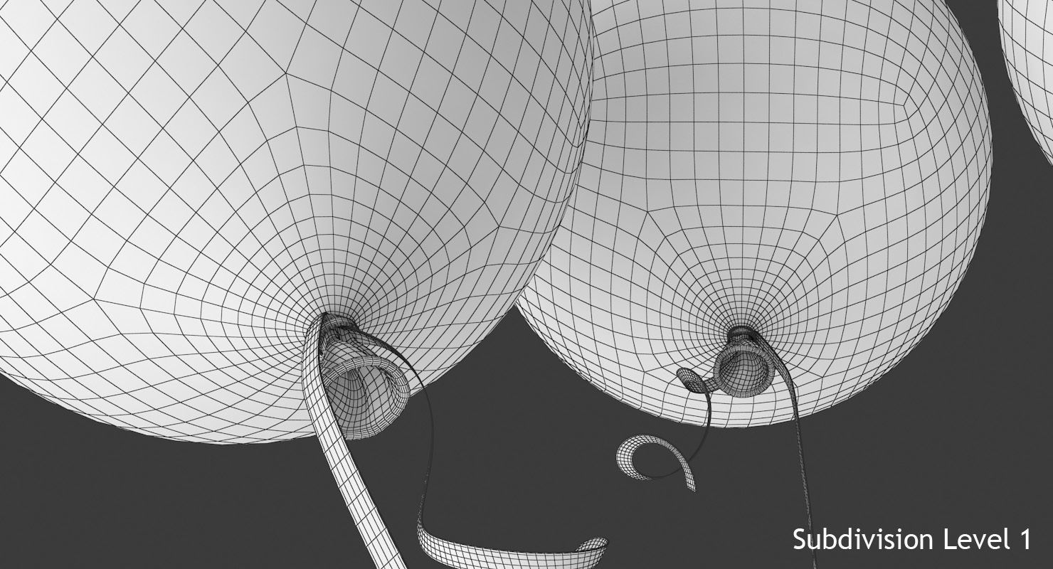 Colorful Balloons Low-poly 3D model_14