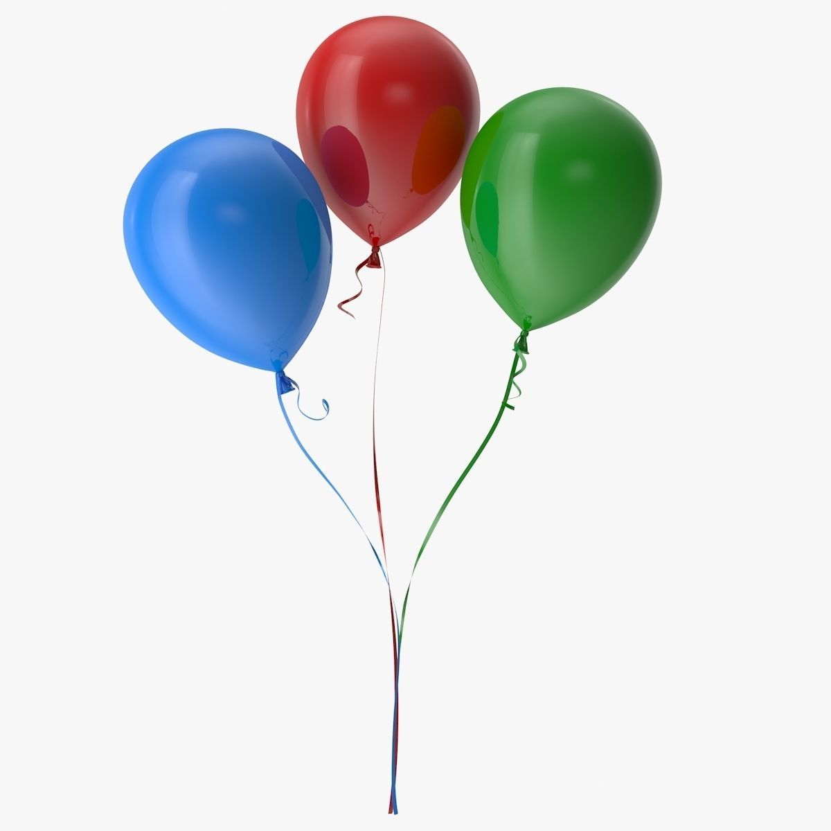 Colorful Balloons Low-poly 3D model_1