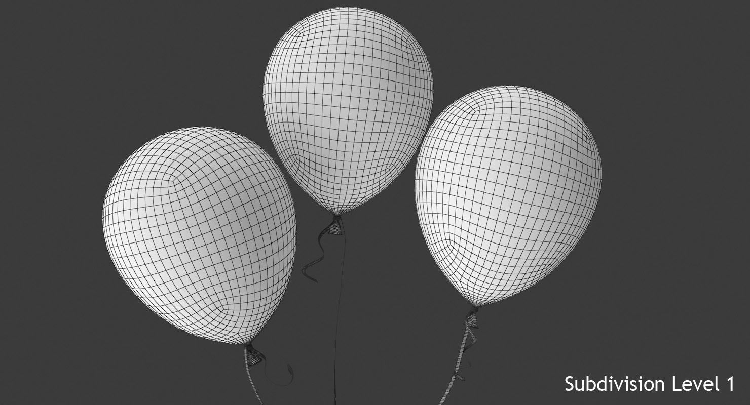 Colorful Balloons Low-poly 3D model_12