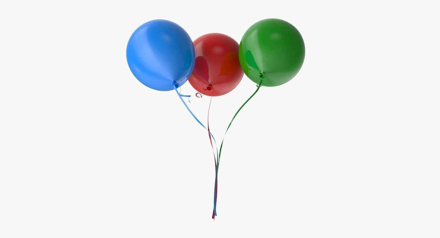 Colorful Balloons Low-poly 3D model_7