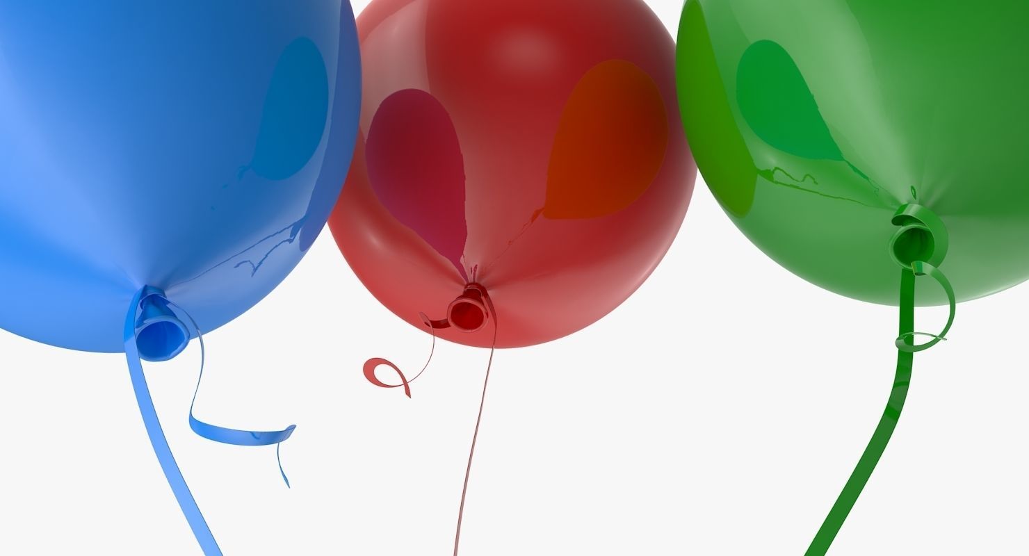 Colorful Balloons Low-poly 3D model_8