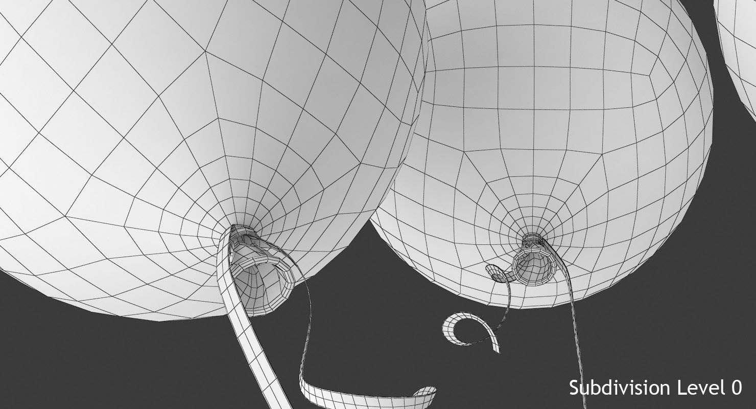 Colorful Balloons Low-poly 3D model_13