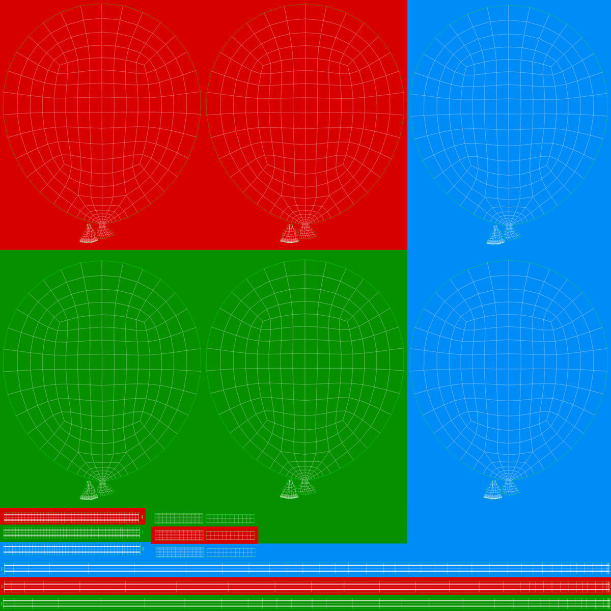 Colorful Balloons Low-poly 3D model_15