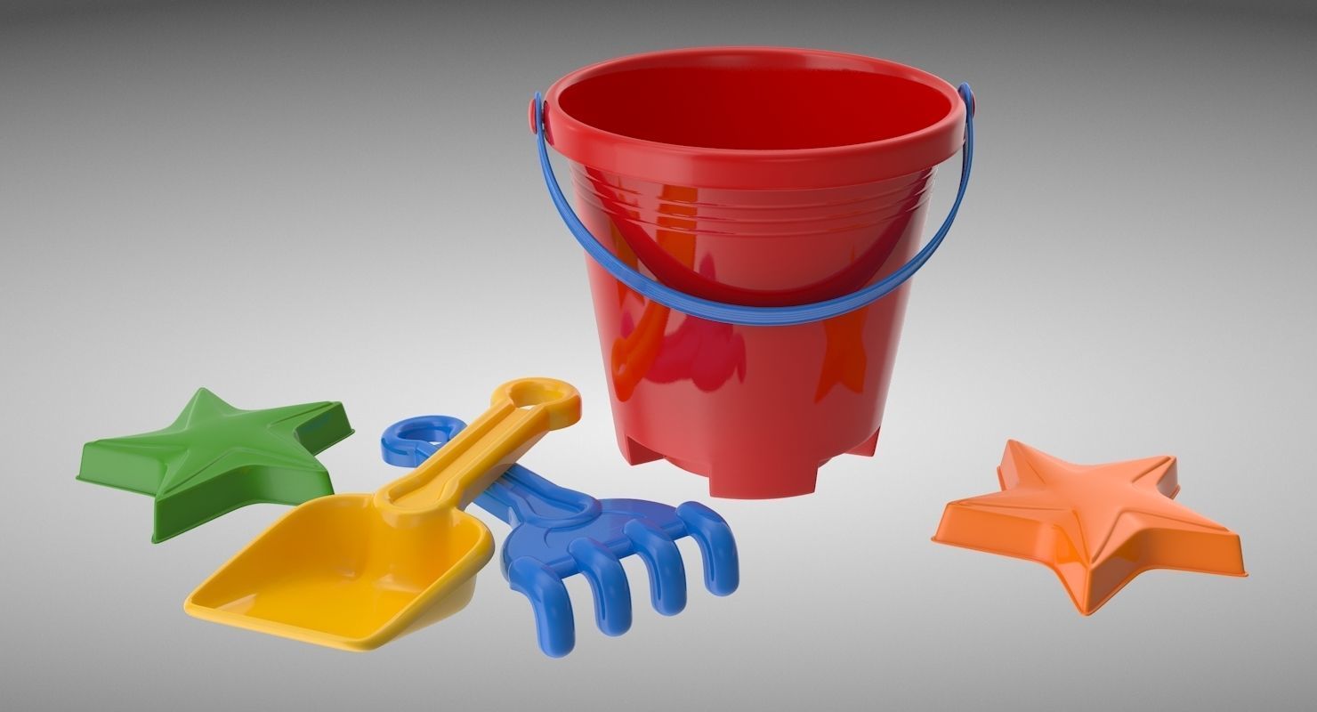 Sand Toys Low-poly 3D model_2