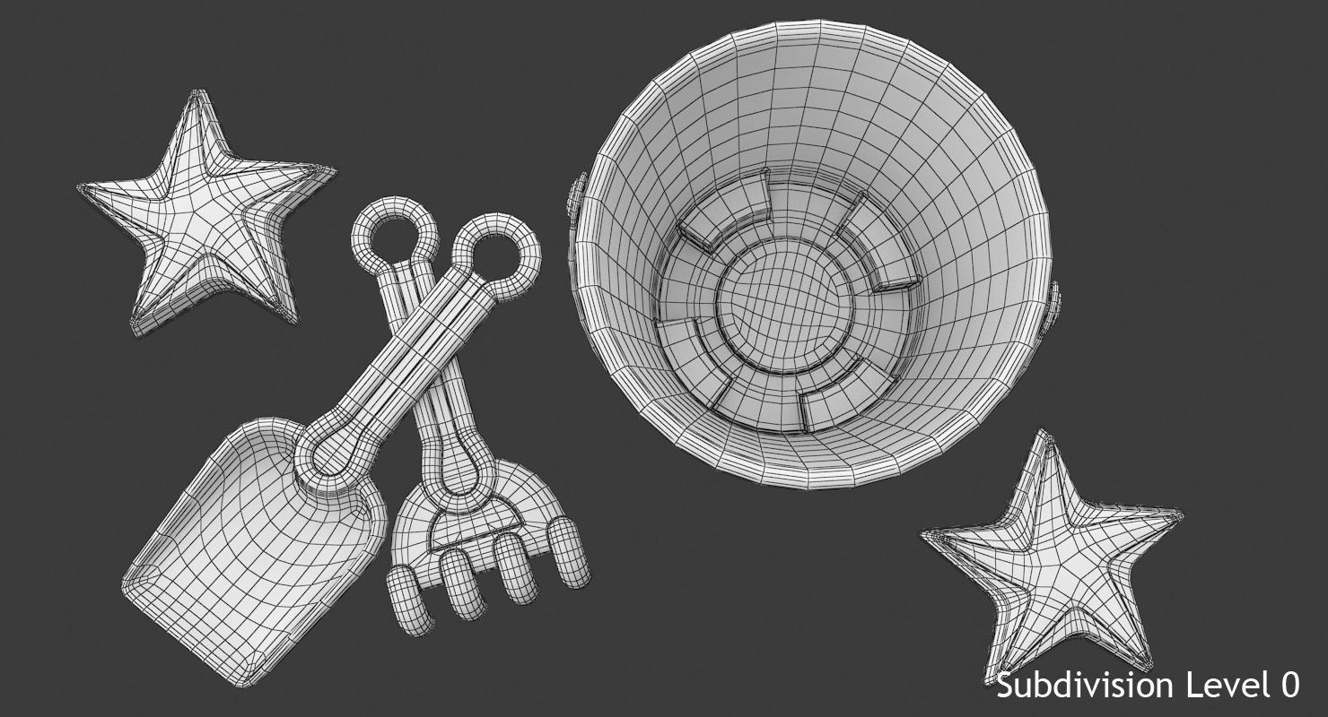 Sand Toys Low-poly 3D model_11