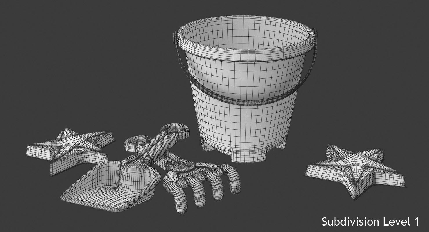 Sand Toys Low-poly 3D model_10