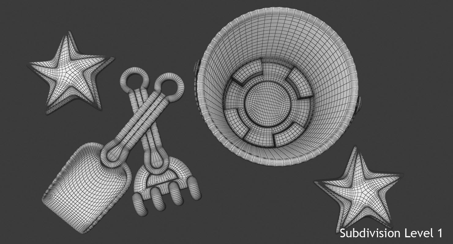 Sand Toys Low-poly 3D model_12
