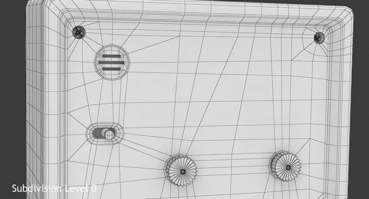 White Clock Low-poly 3D model_13