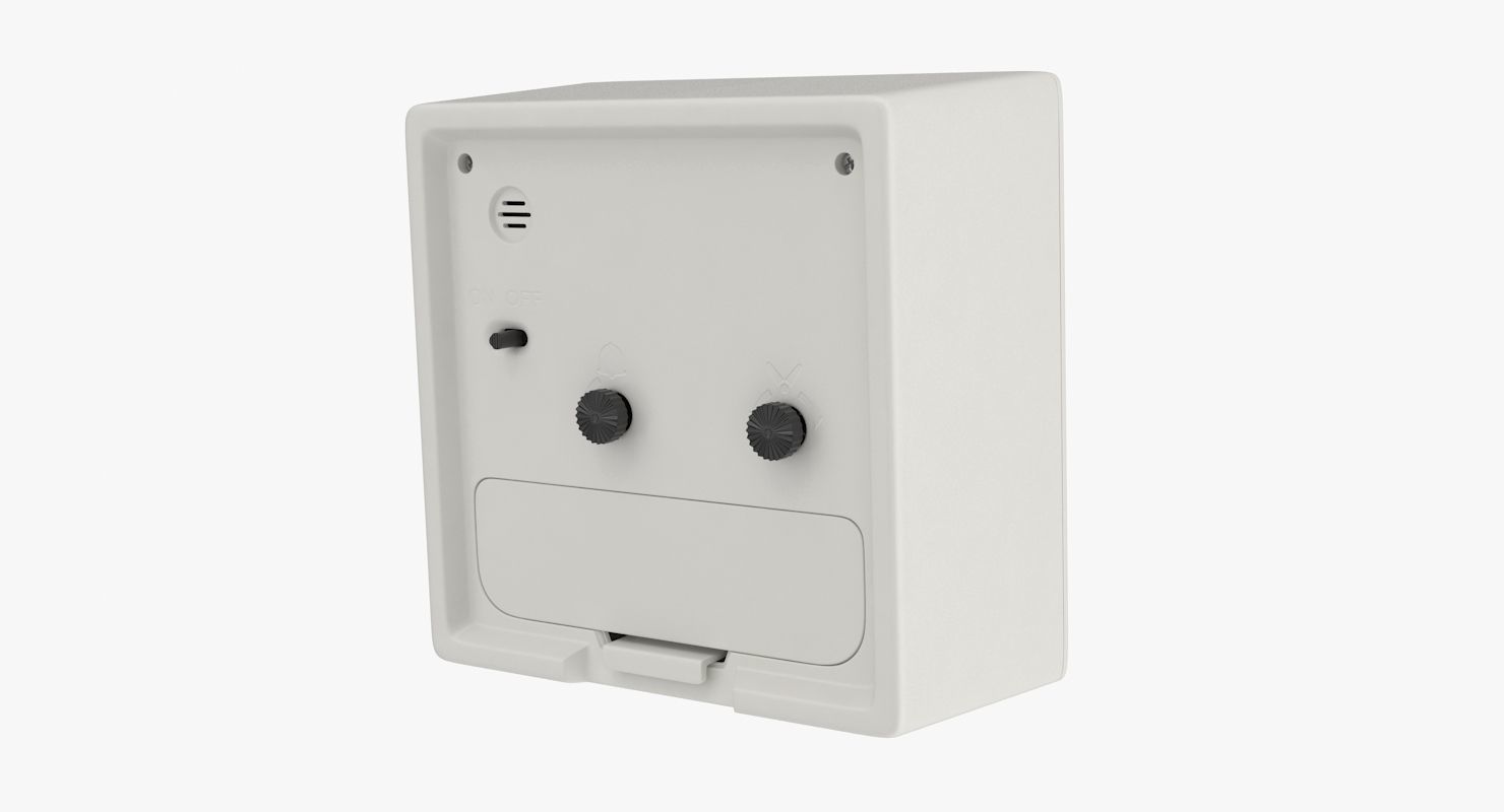 White Clock Low-poly 3D model_4