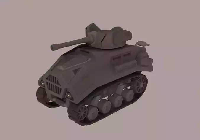Low-poly sci-fi heavy tank