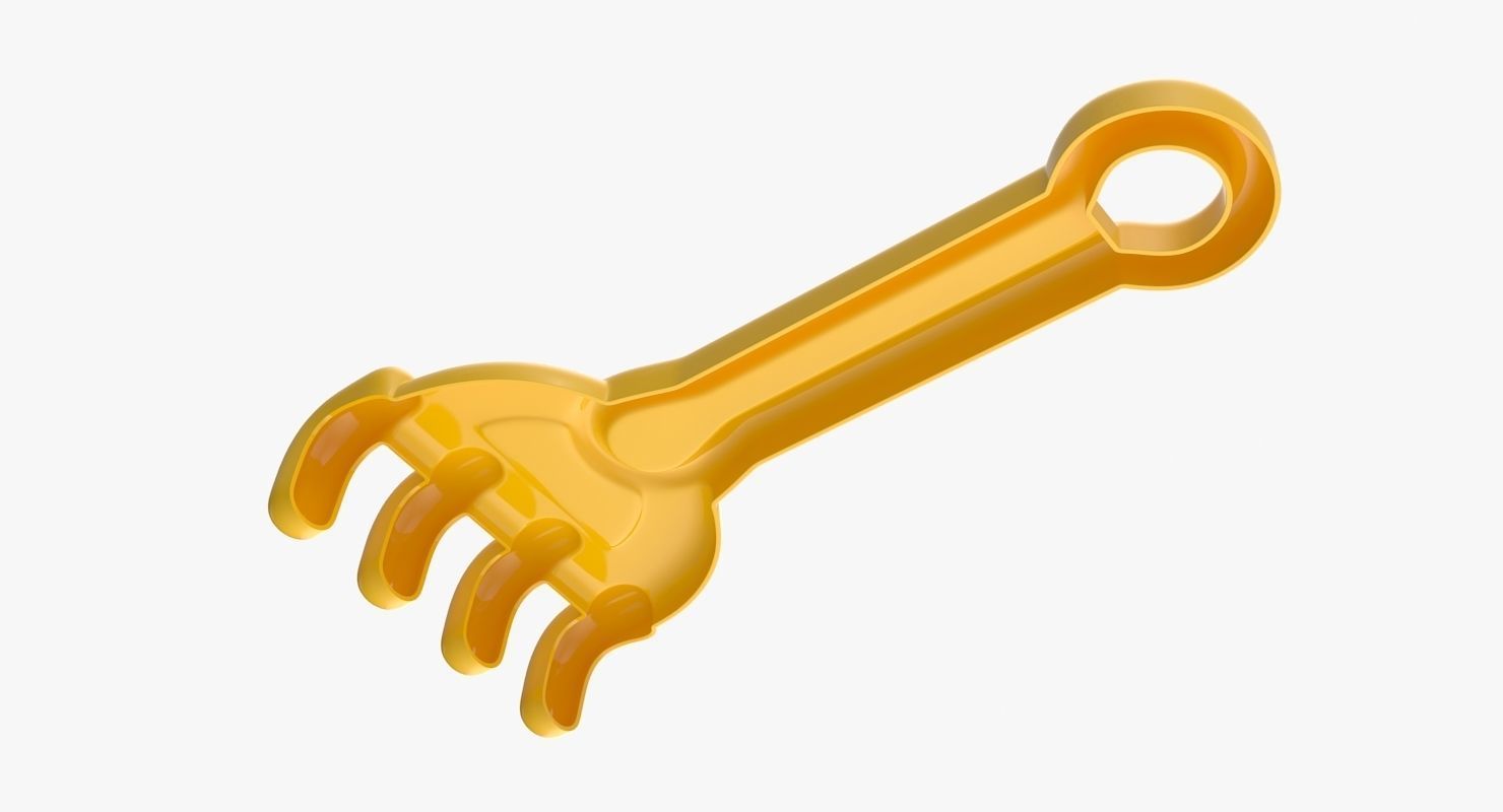 Toy Rake Low-poly 3D model_7