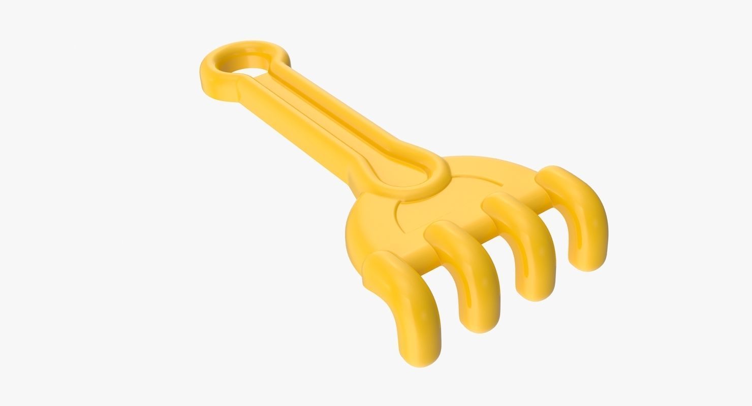 Toy Rake Low-poly 3D model_5