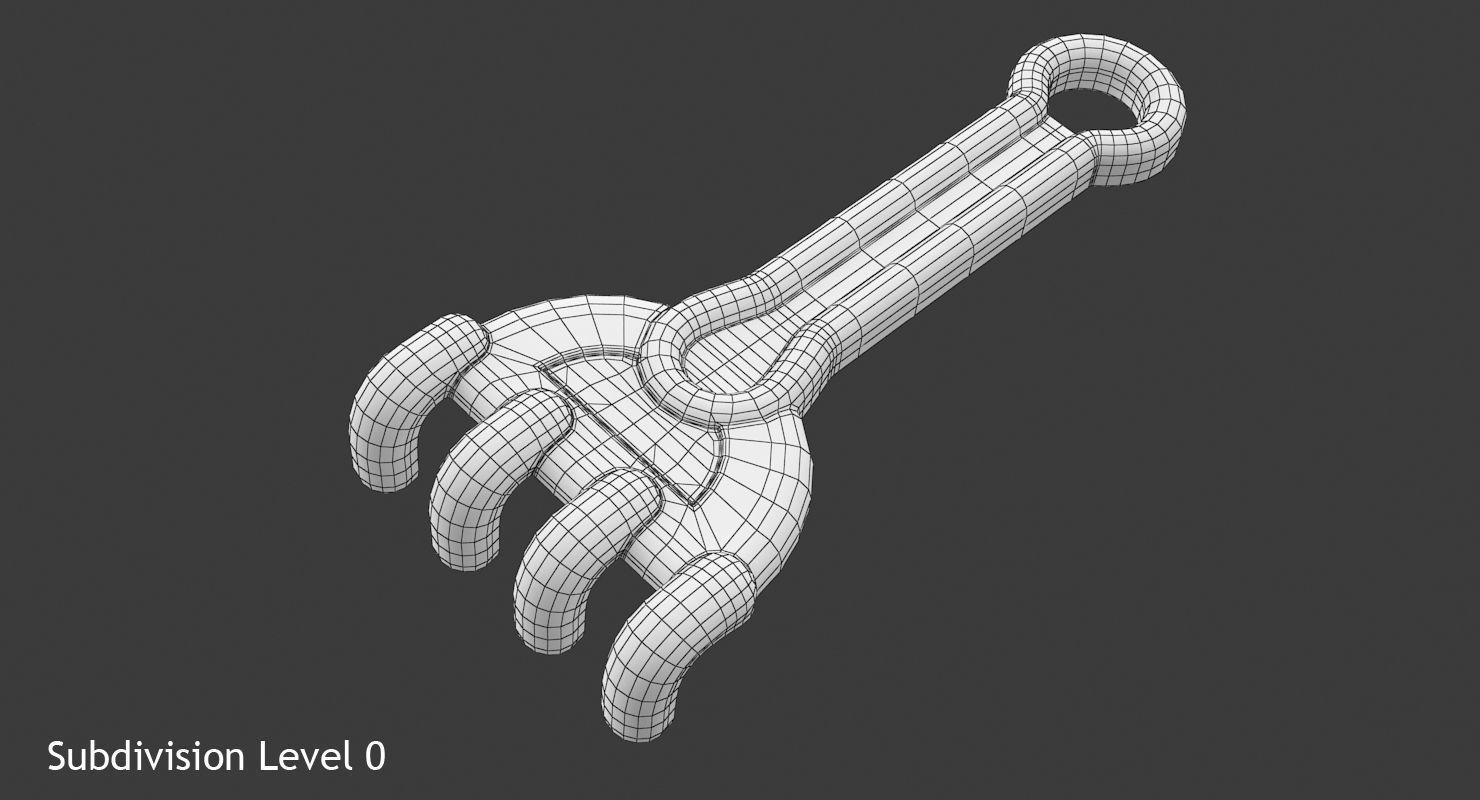 Toy Rake Low-poly 3D model_9