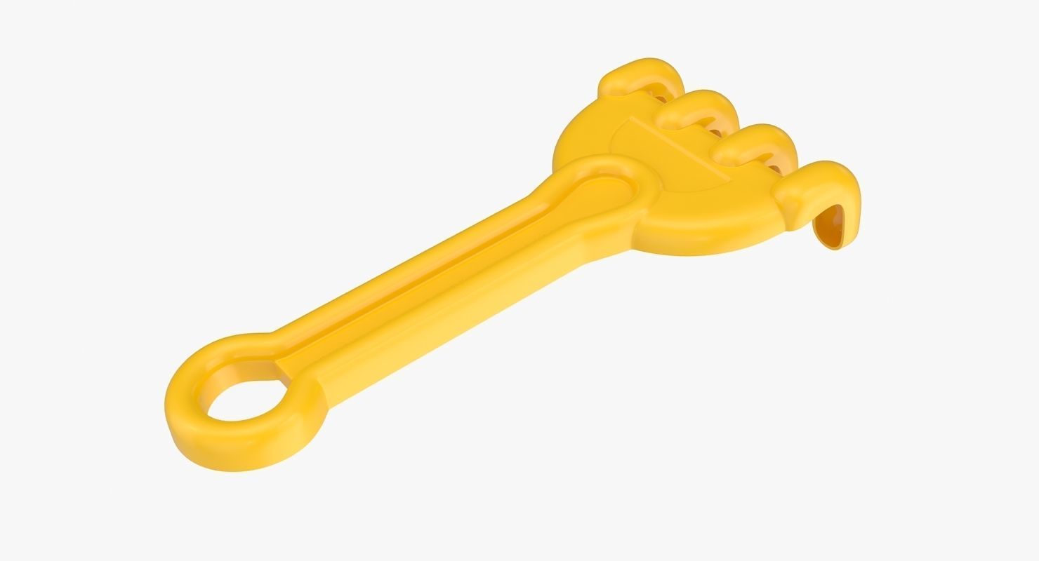 Toy Rake Low-poly 3D model_4
