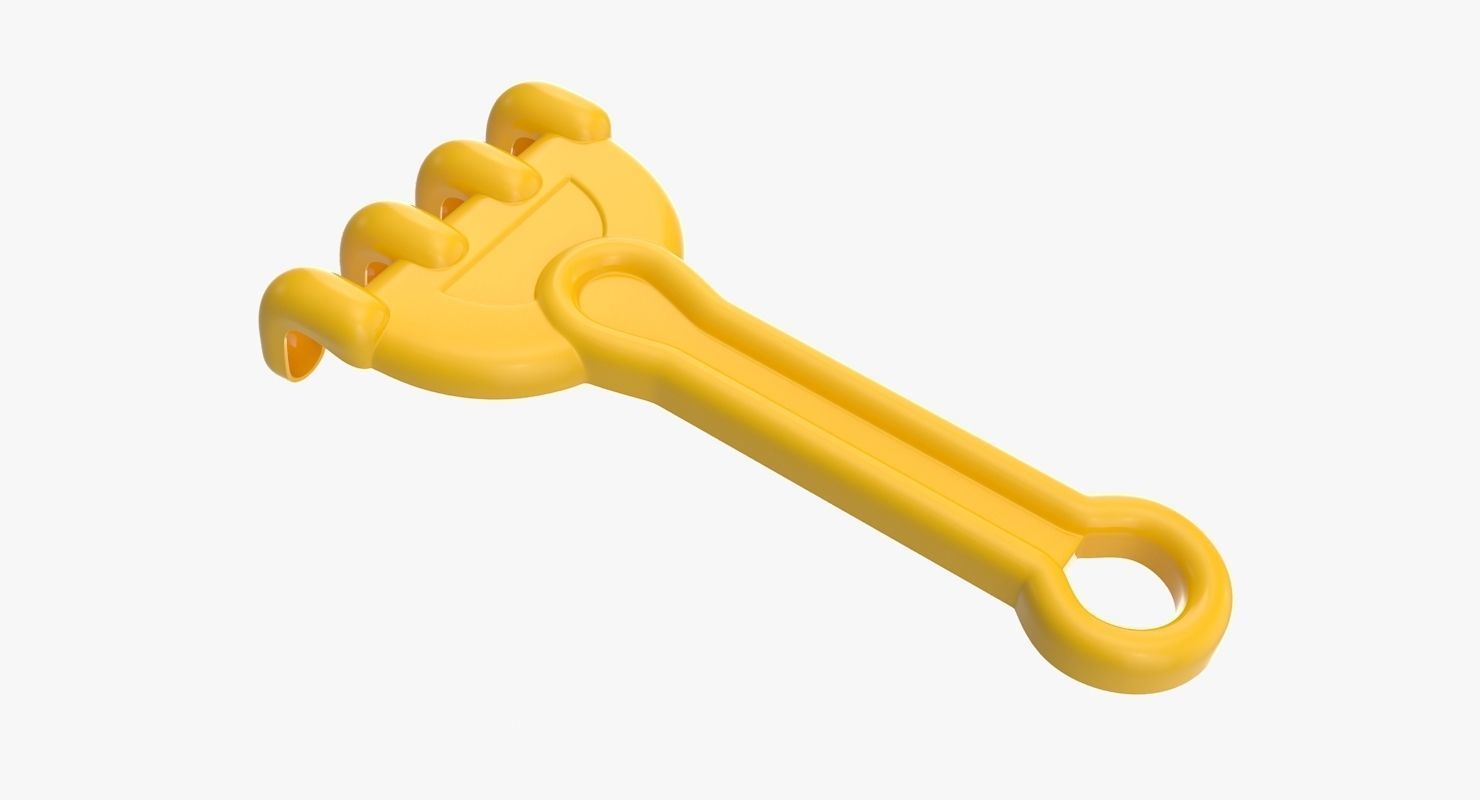 Toy Rake Low-poly 3D model_3