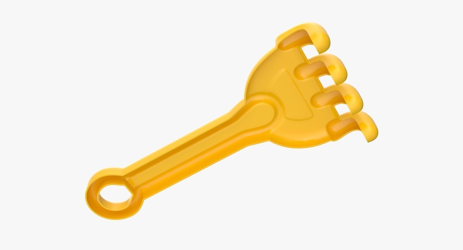 Toy Rake Low-poly 3D model_6