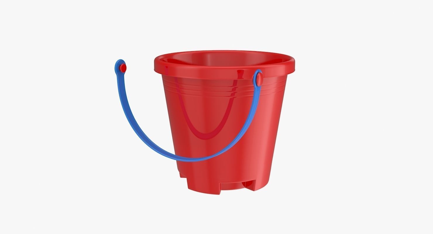 Toy Bucket Low-poly 3D model_8