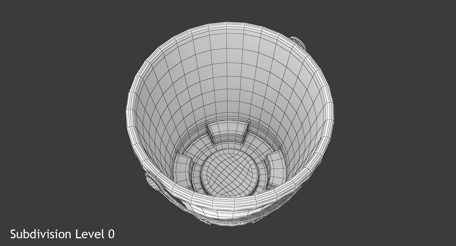 Toy Bucket Low-poly 3D model_11