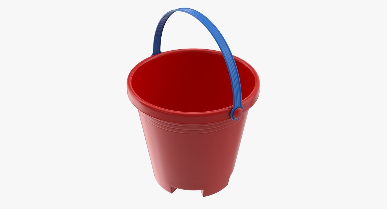 Toy Bucket Low-poly 3D model_7