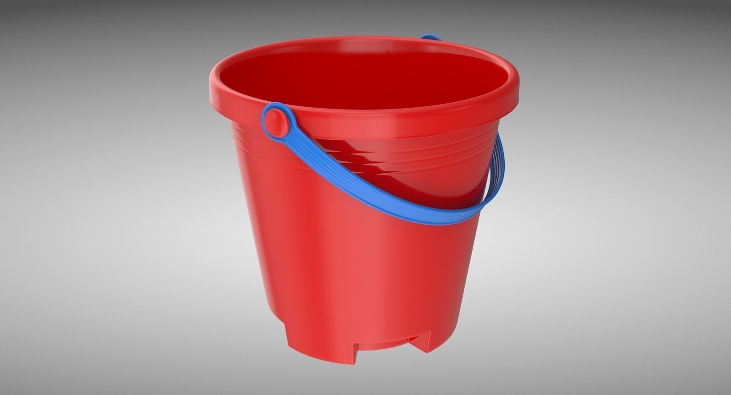 Toy Bucket Low-poly 3D model_2