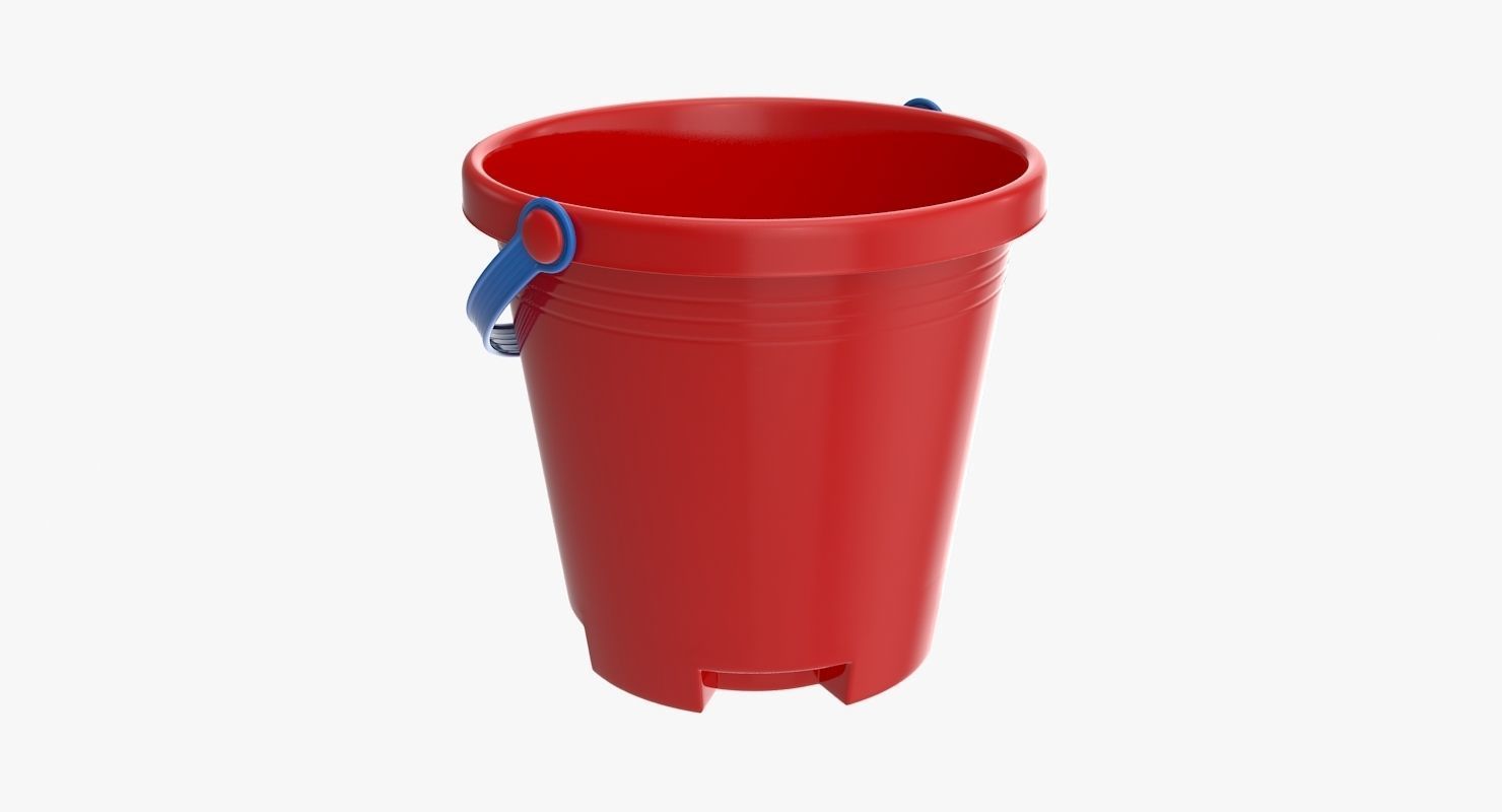 Toy Bucket Low-poly 3D model_3