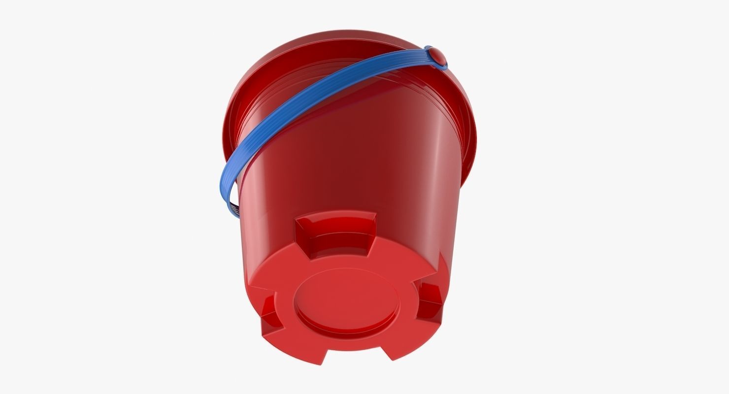 Toy Bucket Low-poly 3D model_6