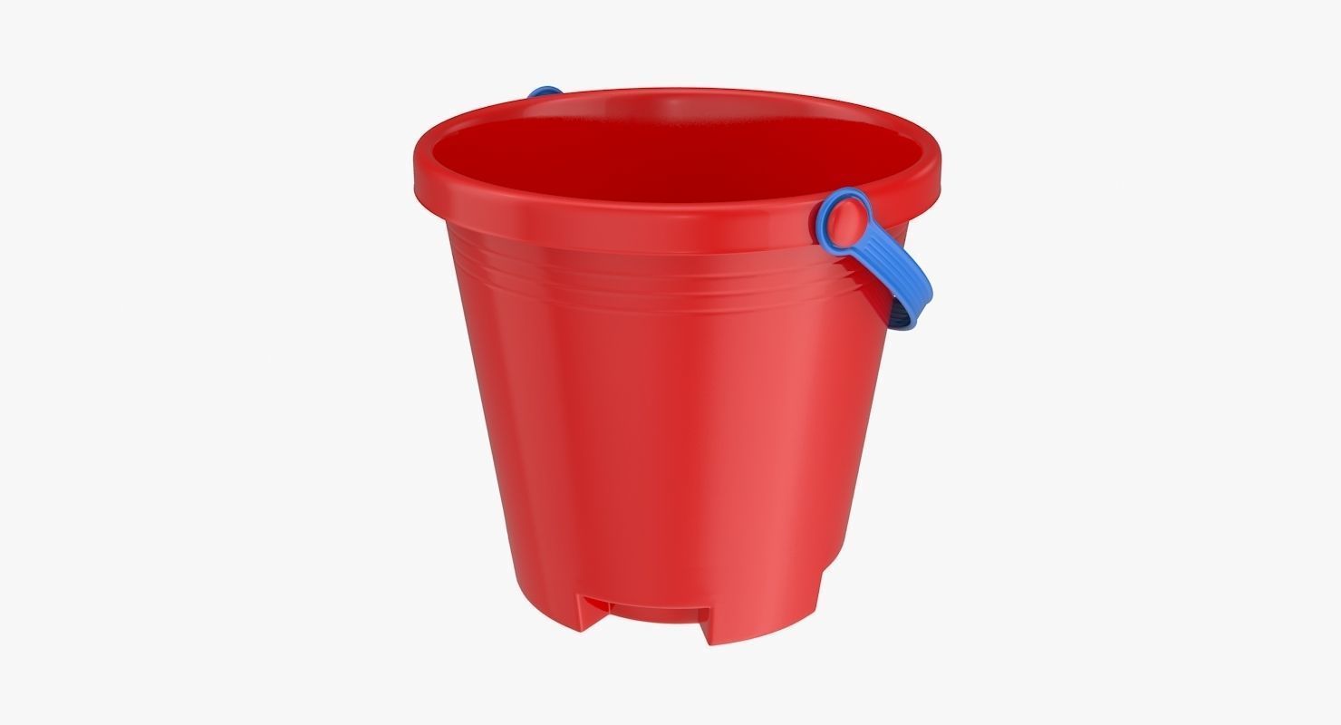 Toy Bucket Low-poly 3D model_4