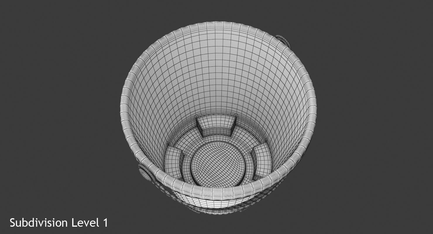 Toy Bucket Low-poly 3D model_12