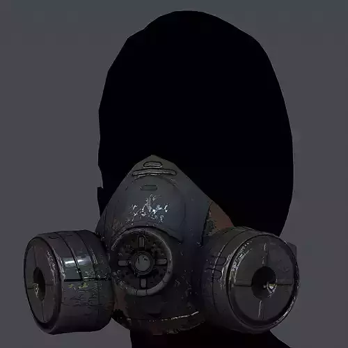 Gas mask helmet 3d model scifi Low-poly 