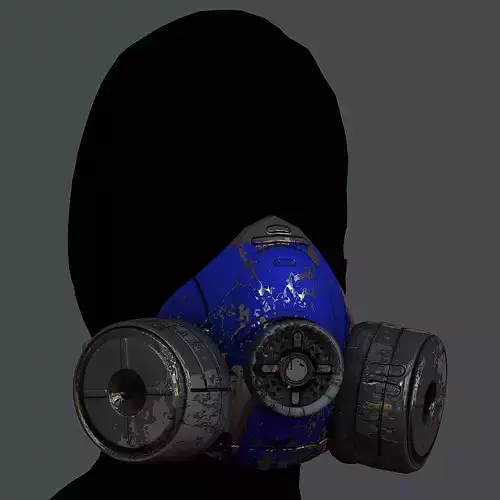 Gas mask helmet 3d model scifi Low-poly 