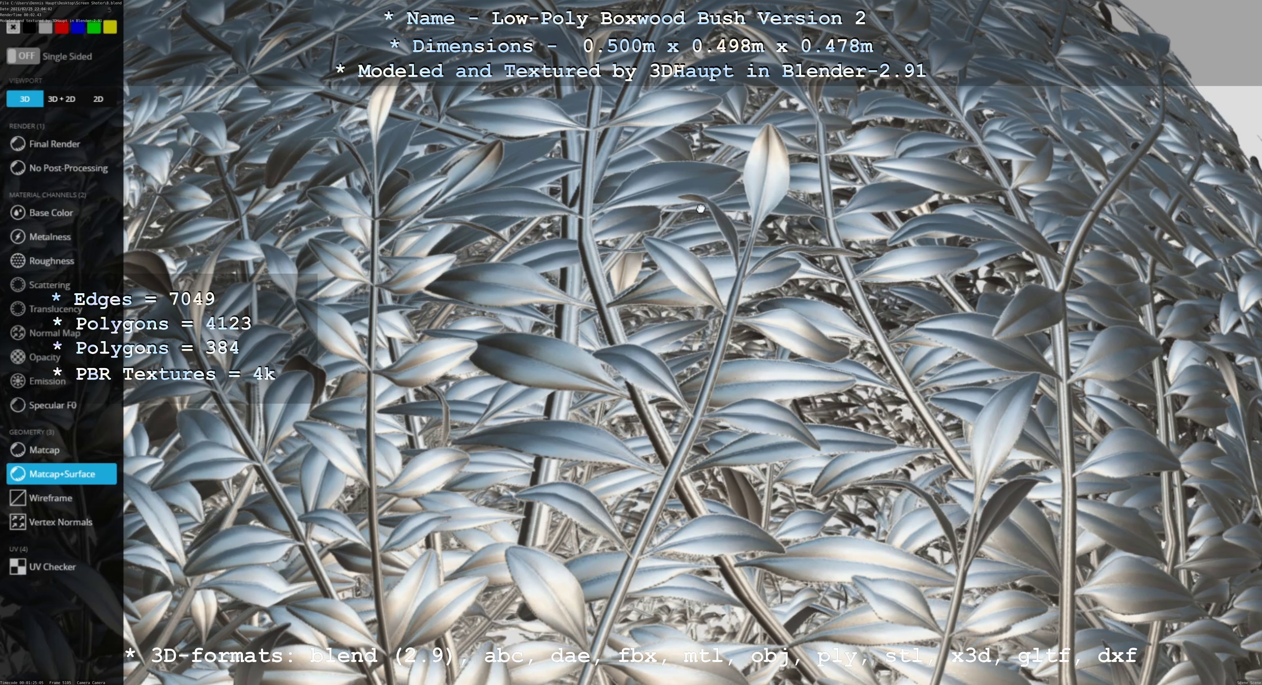 Low-Poly Boxwood Bush Version 2 Low-poly 3D model_65