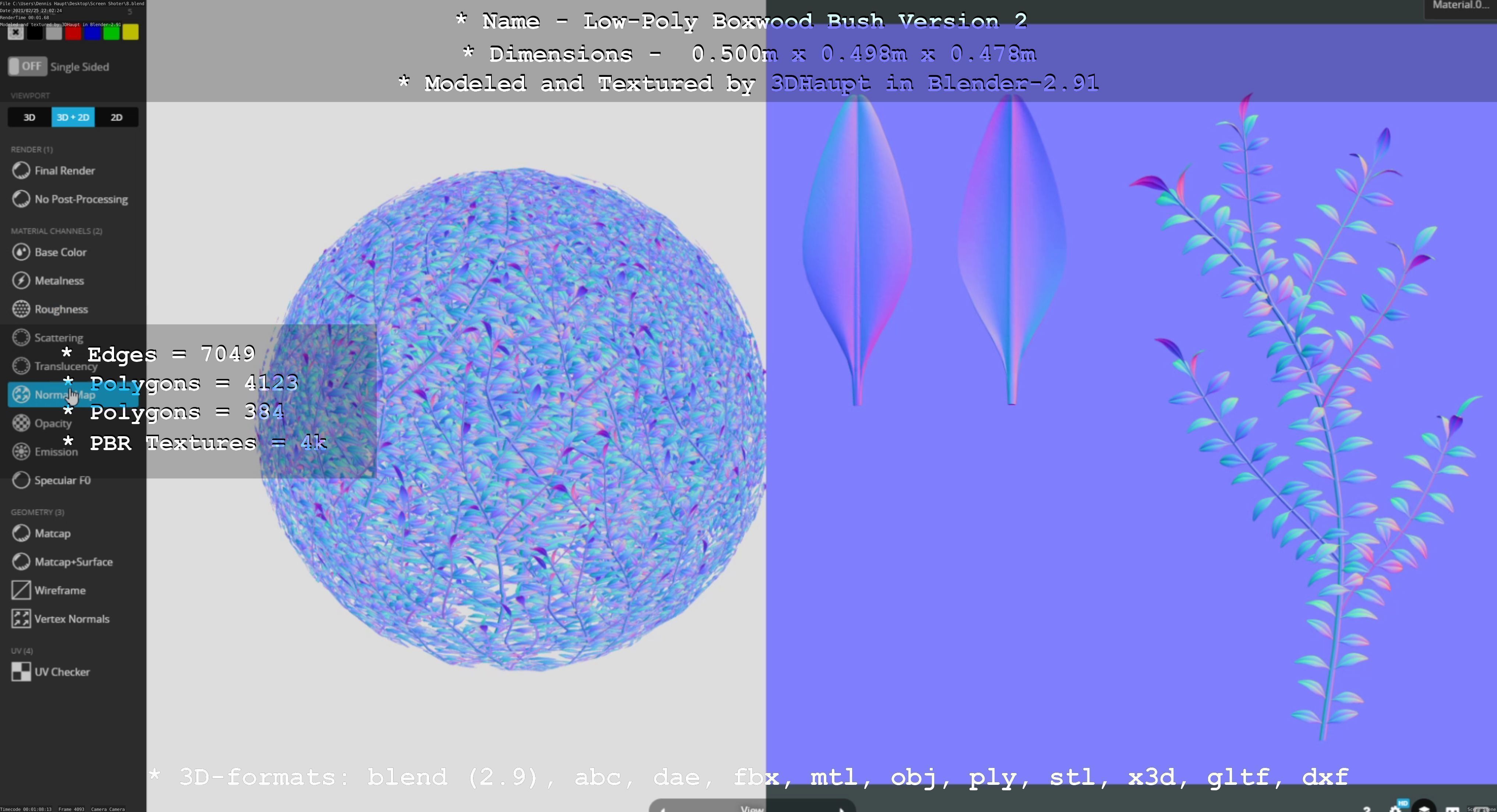 Low-Poly Boxwood Bush Version 2 Low-poly 3D model_18