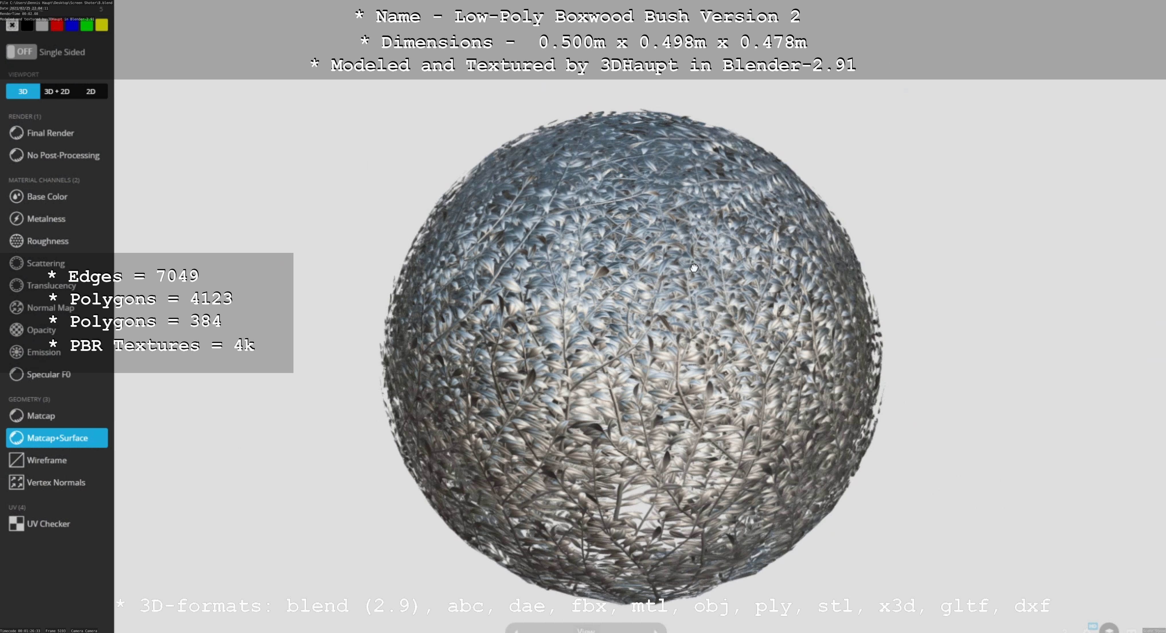 Low-Poly Boxwood Bush Version 2 Low-poly 3D model_87