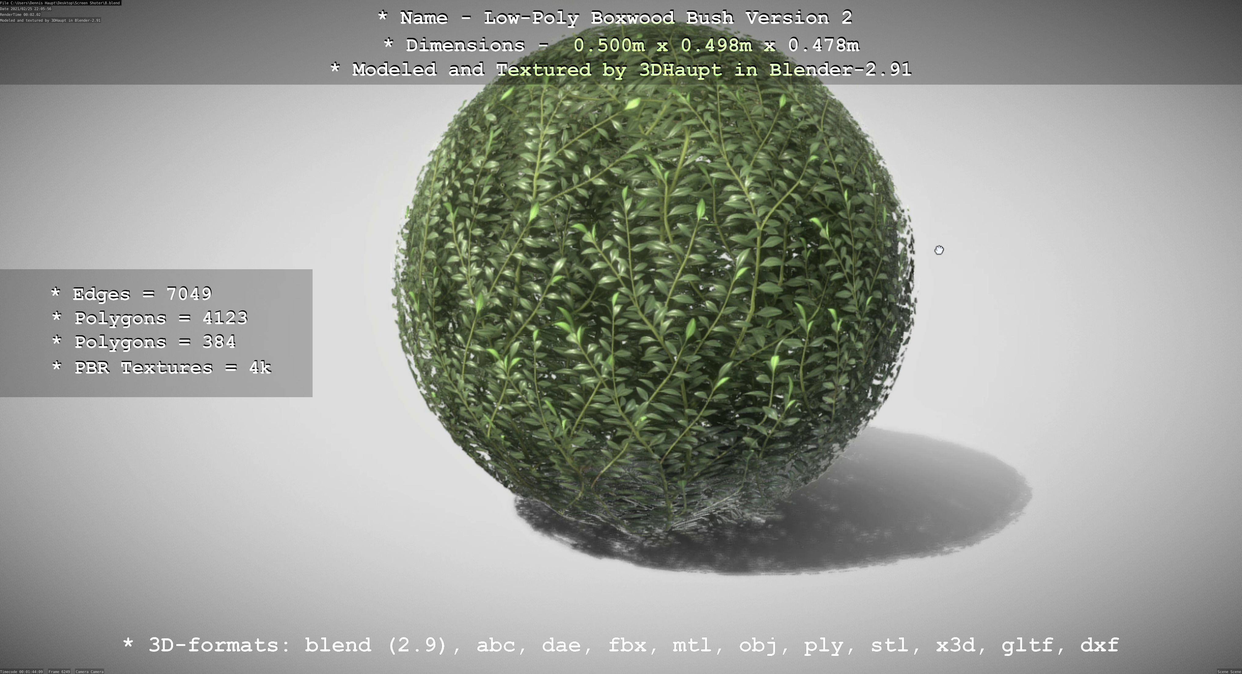 Low-Poly Boxwood Bush Version 2 Low-poly 3D model_57