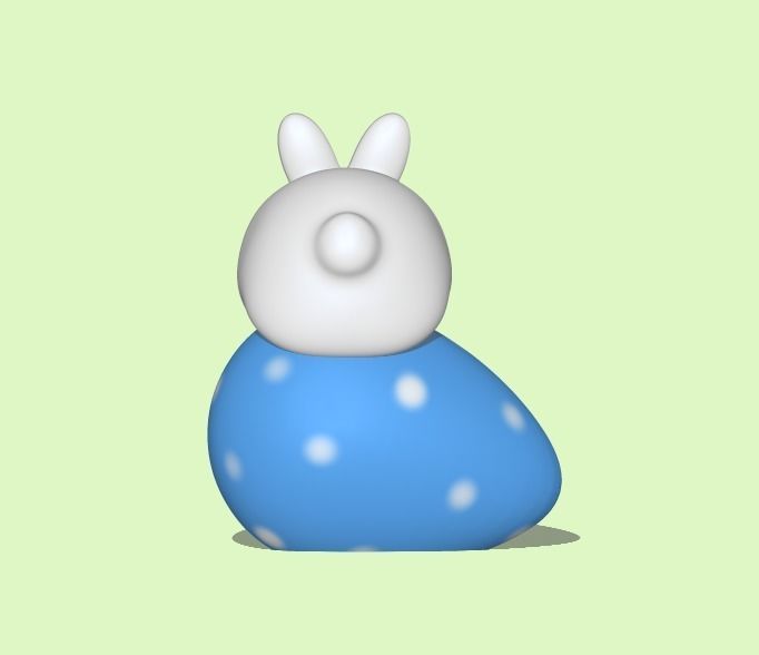 Bunny on Egg 3D print model_2
