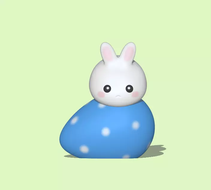 Bunny on Egg 3D print model_0