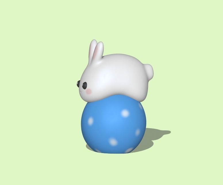 Bunny on Egg 3D print model_1