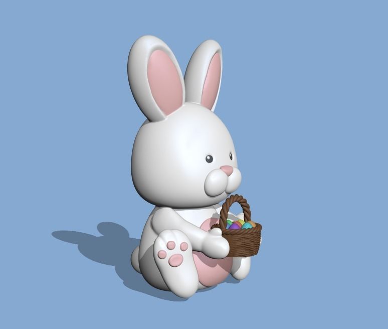 Bunny  Basket 3D print model_1